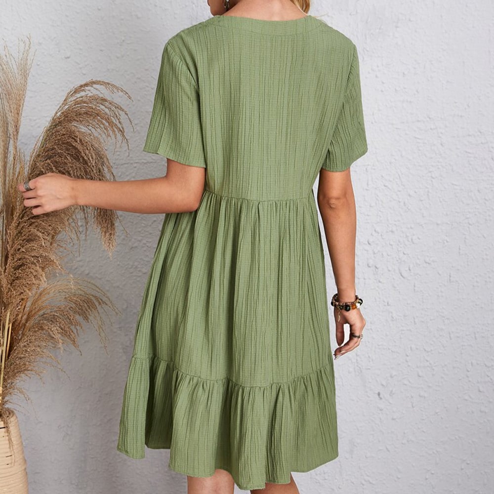 【S-3XL】💞Luźna, swobodna sukienka z wiązaniem w talii