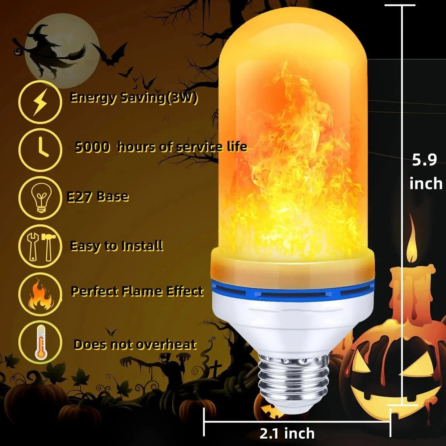 2023 UPGRADE LED FLAME LIGHT BULB Z efektem wykrywania grawitacji Importowane z Niemiec