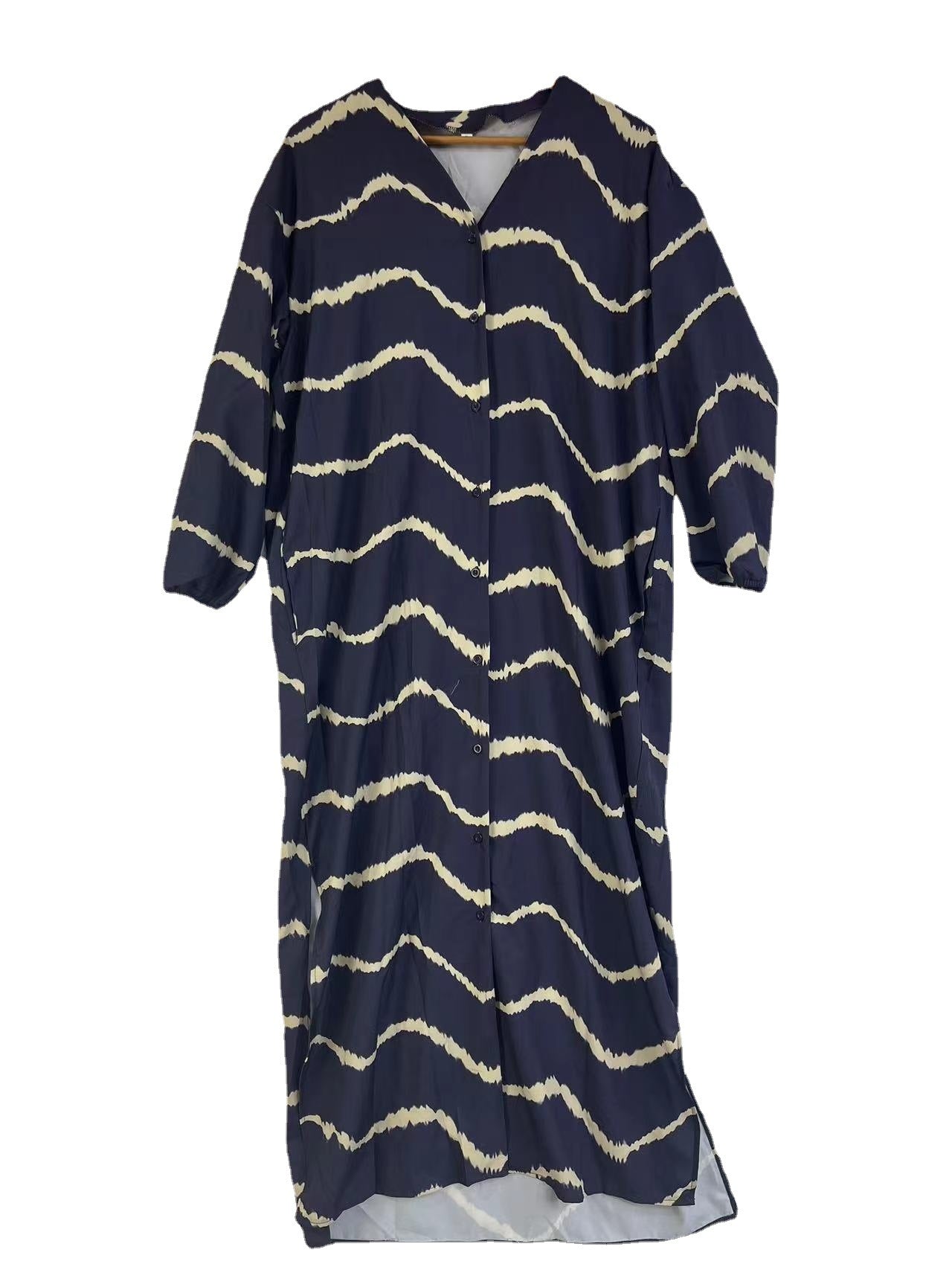 Sukienka Boho Stripe z długim rękawem