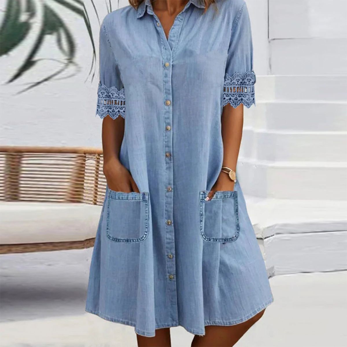 🔥👗Jednolita koronkowa sukienka kardigan