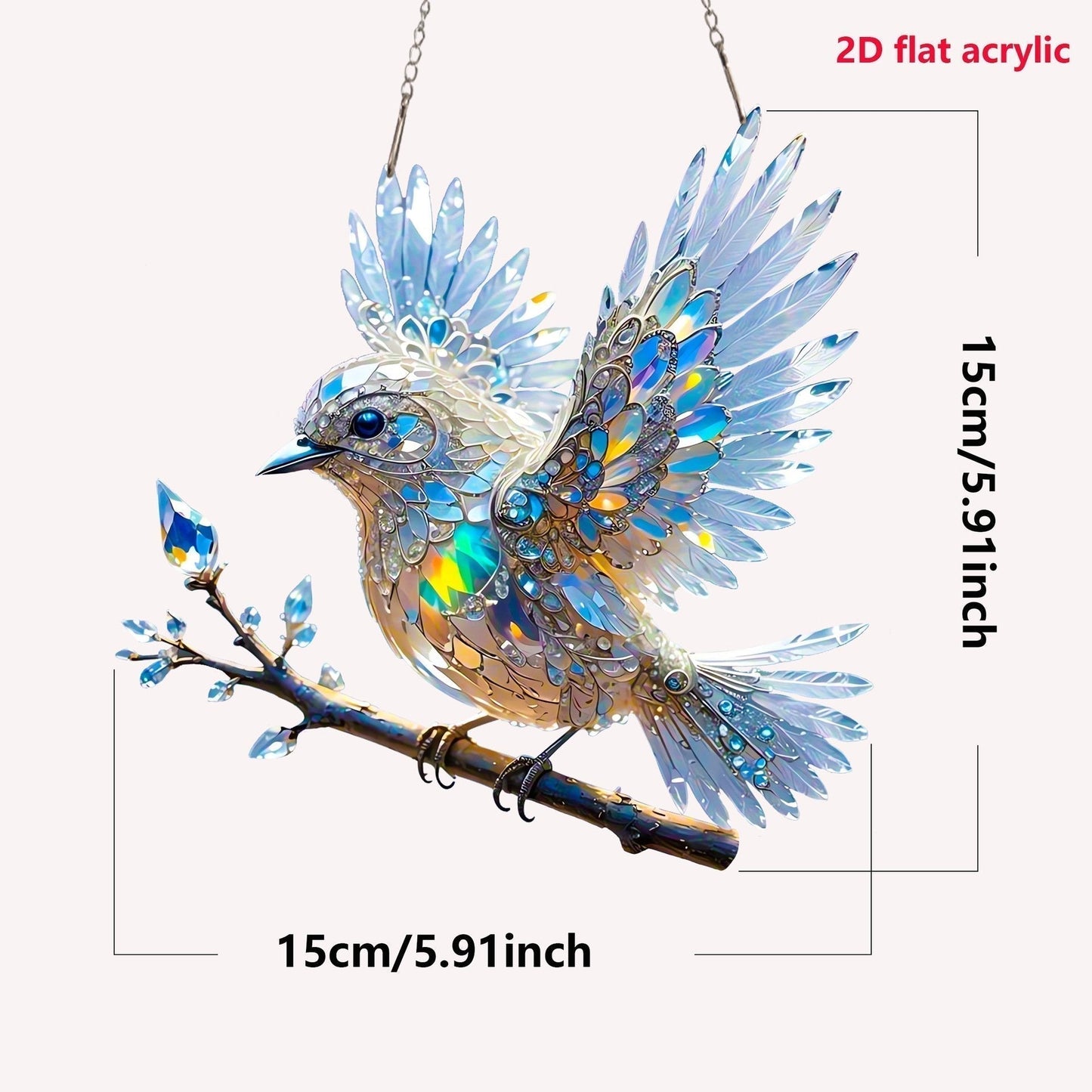 🐦Artystyczna dekoracja w kolorach kryształu – Błękitny Ptaszek