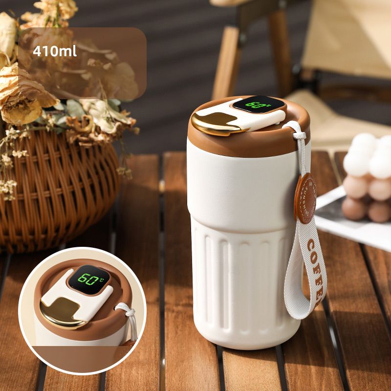 【🎅Świąteczna oferta przedsprzedaży】☕Kubek termiczny do kawy ze wskaźnikiem temperatury😍