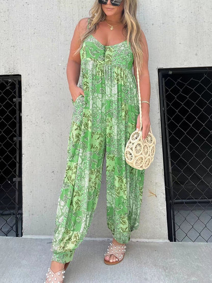 Patchwork Print 💁‍♀️ Luźny kombinezon Cooper Jumpsuit