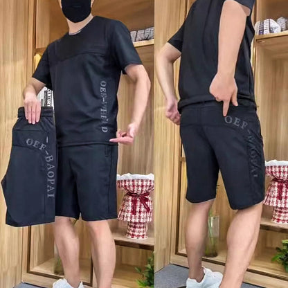 👕 Męski 2-częściowy zestaw z krótkim rękawem i szortami