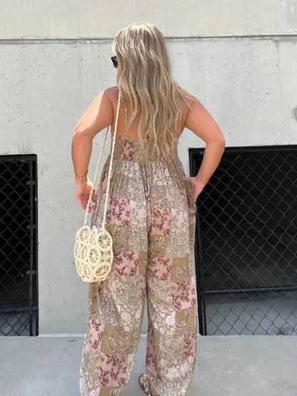 Patchwork Print 💁‍♀️ Luźny kombinezon Cooper Jumpsuit
