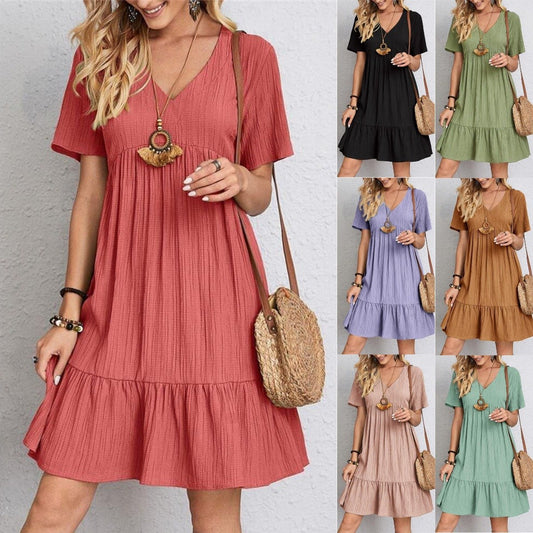 【S-3XL】💞Luźna, swobodna sukienka z wiązaniem w talii
