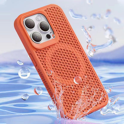Chłodzące magnetyczne etui na telefon o strukturze plastra miodu do iPhone'a