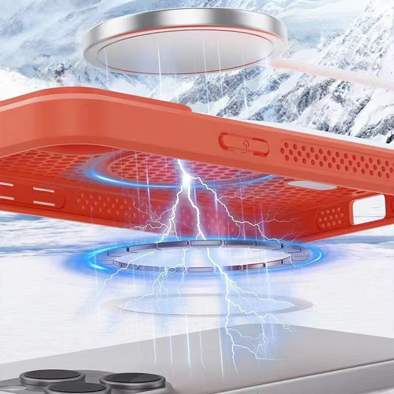 Chłodzące magnetyczne etui na telefon o strukturze plastra miodu do iPhone'a