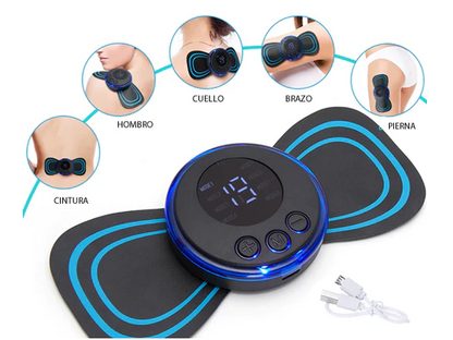🎁Przenośny masażer z 8 trybami i ekranem LCD - mini stymulator mięśni łagodzący ból