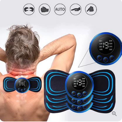 🎁Przenośny masażer z 8 trybami i ekranem LCD - mini stymulator mięśni łagodzący ból