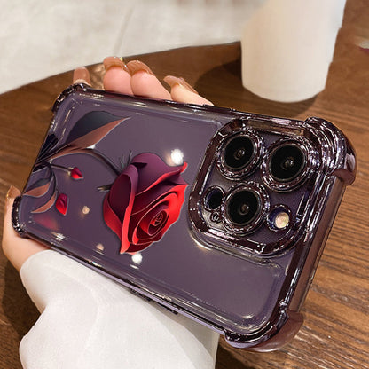 2025  HOT SALE🔥Anti-Drop Red Rose Etui na telefon do iPhone'a z serii 13-16