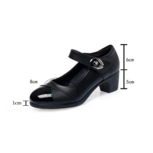 👢Skórzane czółenka Mary Jane na średnim obcasie w stylu vintage
