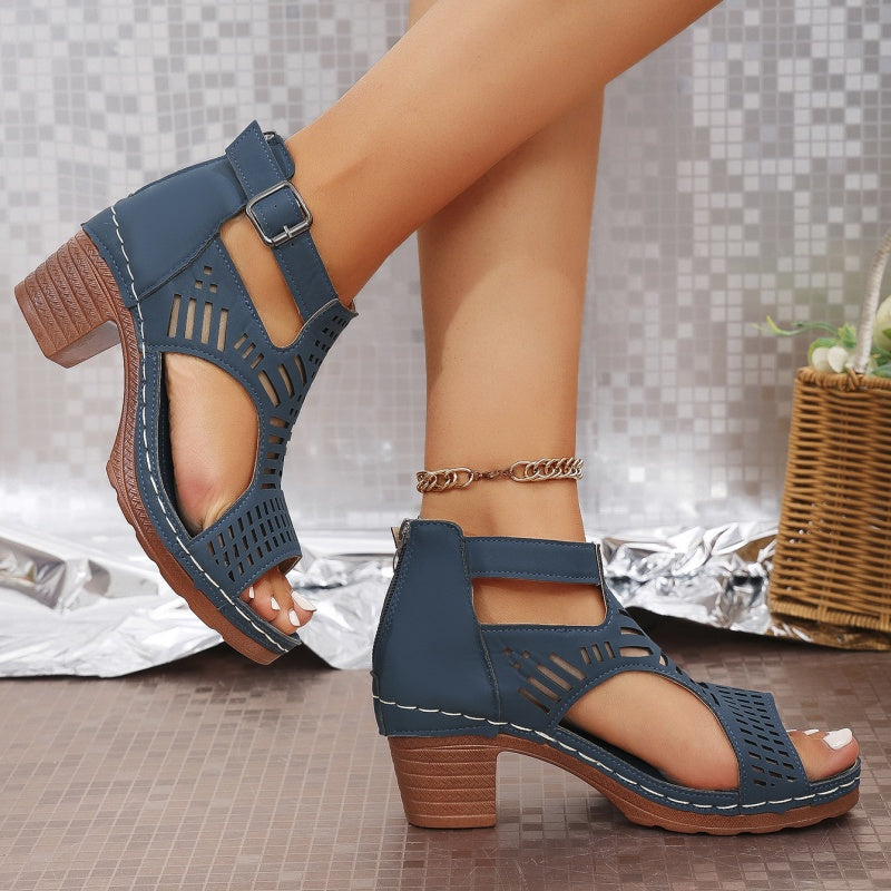 【EU 36-43】👡Wydrążone sandały na obcasie