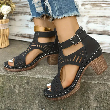 【EU 36-43】👡Wydrążone sandały na obcasie