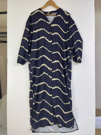 Sukienka Boho Stripe z długim rękawem
