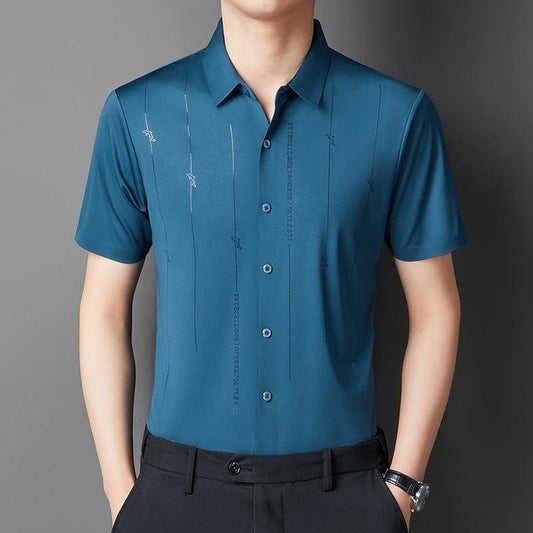 ❄️Męska oddychająca koszula Ice Silk Stretch Shirt