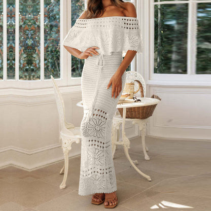 🦋💖Ostatni dzień wyprzedaży💖 Elegancka dzianinowa sukienka z odkrytymi ramionami