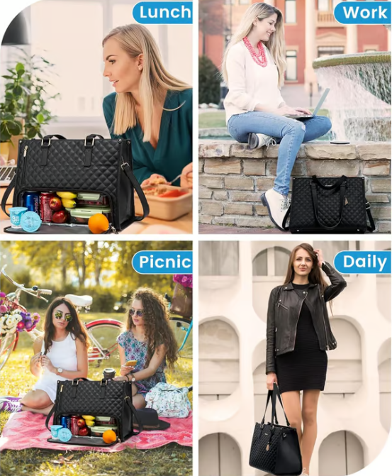 🔥Damska torba na lunch Bento 3 w 1🎁Bezpłatny pasujący portfel ⏰