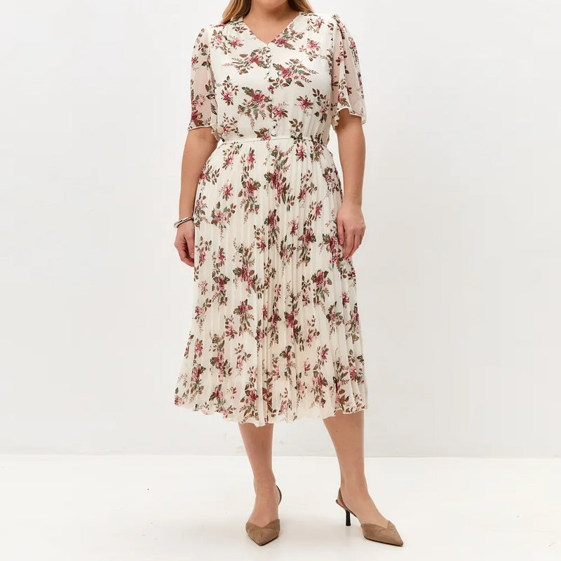 💃Elegancka szyfonowa plisowana spódnica w kwiaty🌸