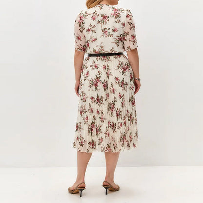 💃Elegancka szyfonowa plisowana spódnica w kwiaty🌸