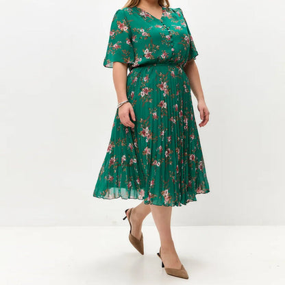 💃Elegancka szyfonowa plisowana spódnica w kwiaty🌸