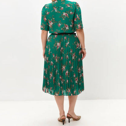 💃Elegancka szyfonowa plisowana spódnica w kwiaty🌸