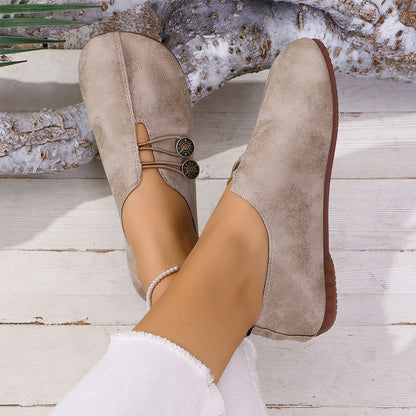 Nowe płaskie buty damskie z miękkiej skóry
