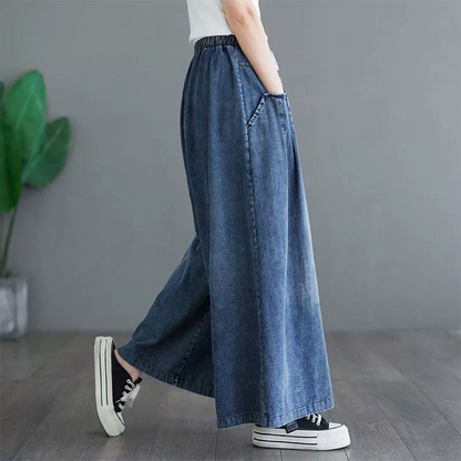 Spodnie jeansowe z szerokimi nogawkami w stylu vintage