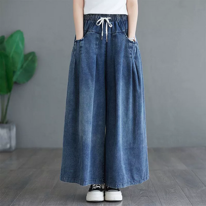 Spodnie jeansowe z szerokimi nogawkami w stylu vintage