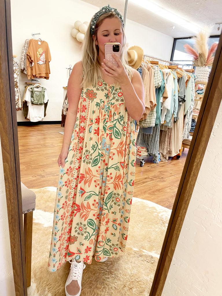 【M-4XL】💟Luźny kombinezon bez rękawów w kwiaty w stylu vintage